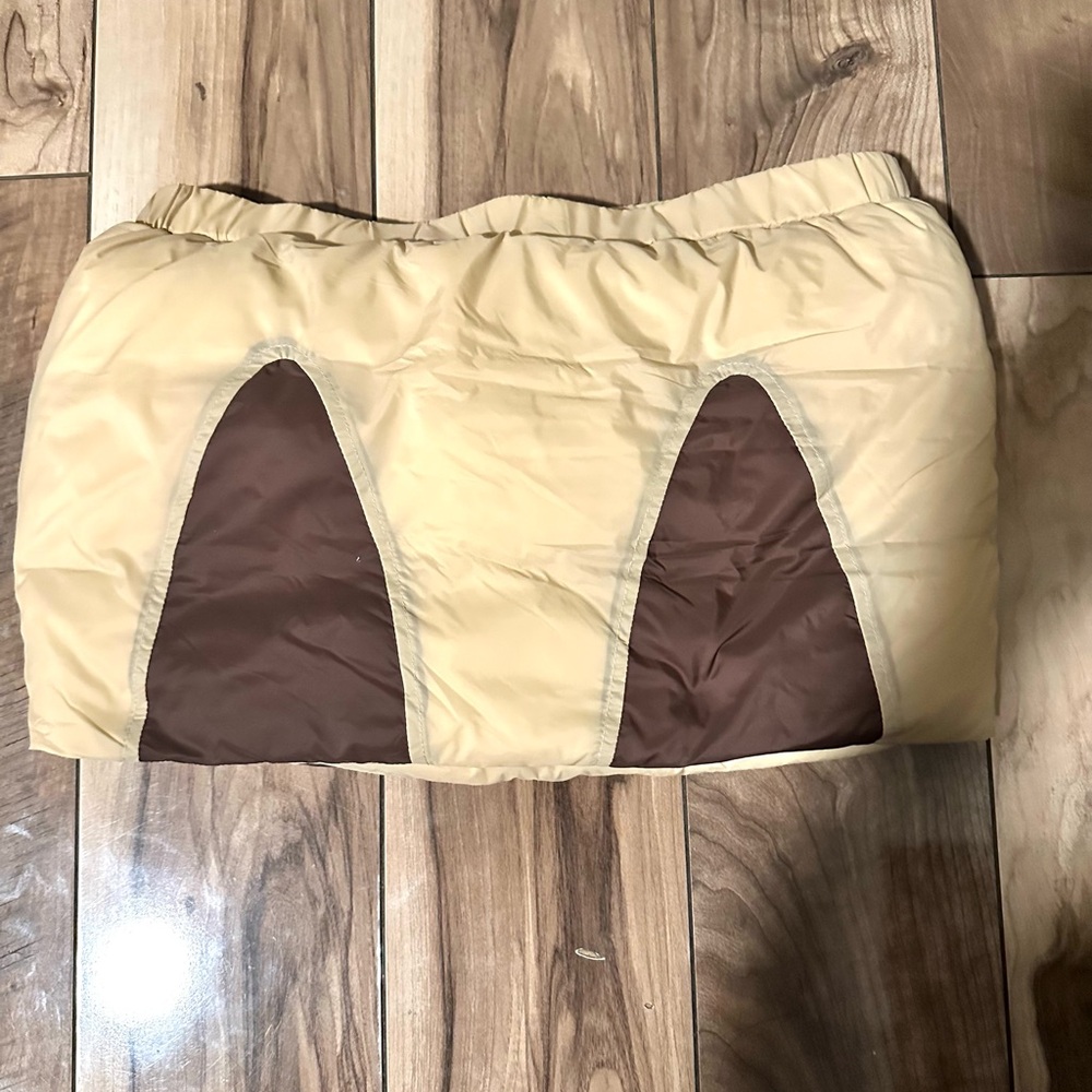 OW CollectionTan and Brown Quilted Puffer Skirt